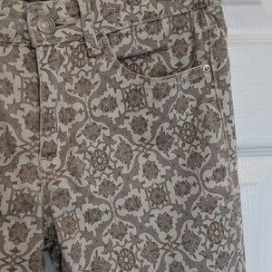 ZARA Mid Rise Print Skinnys
